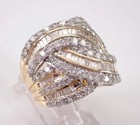 3ct Round Cut Lab Created Diamond Cluster Wedding Ring 14k Yellow Gold Plated