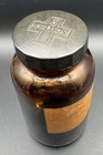 Vintage Rare Apothecary Merck Medic Amber Glass Bottle   Half Empty 
