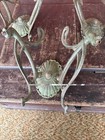Set 3 Matching Antique Art Nouveau Green Patina Double Sconces To Restore