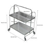 Rolling Trolley Serving Cart Dining Car Folding Glass Bar Storage Shelf Trolley