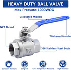 1   Full Port Ball Valve  Npt Female 316 Stainless Steel Heavy Duty Ball Valve F