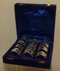 Vintage 12 Silver Plate Heart Shape Napkin Rings   Velvet Case India Boxed Set