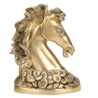 Brass Horse Head With Coins Statue Fengsui Vastu Idol Figurine Sculpture