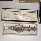 Vintage Antique Medical   Veterinary Glass   Metal Chrome Syringe 3 Box Hypo