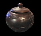 Hand-carved turned Ebony Wood Spice Bowl With Lid