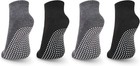 4 Pair Anti Slip Grip Socks - Non Skid Yoga Barre  Pilates  Hospital  Men  Women