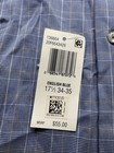 Van Heusen Mens Blue Check Long Sleeve Button Up Stretch Dress Shirt Sz 17 5 Nwt
