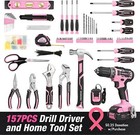 Workpro 157pc Home Tool Kit Drill Tool Set 20v Cordless Drill Gun Kit W tool Bag