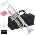 Professional Bb Trumpet Silver School Bandd With Care Kit Case