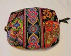 Vera Bradley Floral Quilted Medium Cosmetic Bag Multicolor Paisley Pattern  