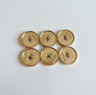 Stamped Lot Of 6 Designer Pink And Gold Button 20mm