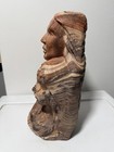 Native American Carved Stone Statue Of Male And Female   8 Inches Tall 