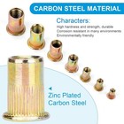 50 Pcs 5 16-18 Unc Carbon Steel Rivet Nut Flat Head Threaded Insert Nutsert Sae