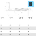 Square Heavy Duty Outdoor Metal L-hooks Screws For Hanging Pictures And Cups