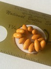 Vintage Set Of 12 Tiny Butterscotch Bakelite Buttons Dolls  Baby Clothes 
