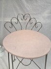 Vintage Mid Century Hollywood Regency Metal Vanity Stool Chair Mcm Pink Twisted