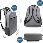 New Large Grey Business Laptop Waterproof Backpack Travel College School Bag