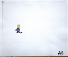 1994 Hockey Simpsons Bart Fox Original Production Cel   Drawing Disney Homer