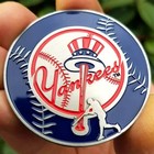 Premium Mlb New York Yankees Poker Card Guard Chip Protector Golf Marker Coin 