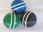 Lot Of 3 Mixed Vintage Ribbed Striped Croquet Balls Decor 3 5 inches