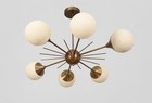 Mid Century Modern Brass Sputnik Chandelier 6-light Globe Ceiling Vintage Light