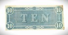 1864 T-68  10 The Confederate States Of America Bank Note Civil War Obsolete Us