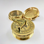 Vintage Nautical Decor Solid Brass Compass Antique Style Compass Pocket Sundial 