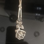 Antique 800 Silver Rose Handle Serving Spoon   19thc 1 55 Oz 