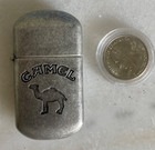 Vtg New Camel Lighter Rjr Promo Unstruck Aged Pewter Rounded Nos Vintage 1990   s