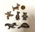 Mixed Lot Of 6 Vintage Enamel On Copper  Animal Pins-nos-inga Enamels- c 