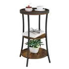 Retro Retro 3-tier Wood End Table - Small Round Side Table