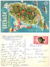 Vintage Postcard Grenada Isle Of Spice Illustrated Map Caribbean