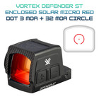 Vortex Defender-st Enclosed Solar Micro 1x22 5mm Reflex Red Dot Dfst-mrd3-e