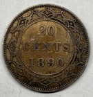 Newfoundland 1890 20 Cents Silver Coin - Fine