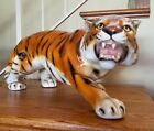 High Quality Art Pottery Ceramic Glazed Hand Painted Tiger Figure Statue 28 Inch