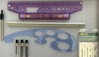 Drafting Tools Lot Compass  Rulers  Shield Staedtler Helix Alvin 8-piece Used