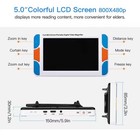 5 0  Lcd 3-48x Digital Magnifier Electronic Video Reading Aid Hdmi 1080 Portable
