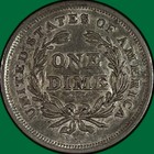 1839 No Drapery Seated Liberty Dime Almost Uncirculated Au Coin  33895