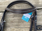 English  Bridle W crystal Brow Band Havana Brown Leather
