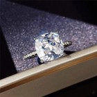 Sunshine Women Jewelry 925 Silver Ring Cubic Wedding Ring Sz 6-10