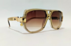 Cazal Sunglasses Gold Crystal Gold Frame Brown Tinted Lens Men s Women s Eyewear