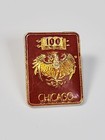 Chicago Travel Souvenir Lapel Pin Illinois 100 Red   Gold Colors Eagle