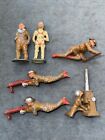 Vintage 1930 s Barclay Manoil Lead Metal Wwi Soldiers  Lot Of 6