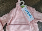 New W tags Carter   s Pink Ribbed Texture Gown W hat Girls Size Preemie