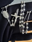 Rosario De Plata 925 Mx   Catholic Sterling Silver Rosary  26   5mm 