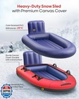 Qpau Snow Sled With Premium Canvas Cover  2 Person Inflatable Heavy Duty Snow