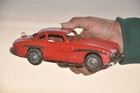 Vintage Friction Tn Trademark Red Litho Car Tin Toy  Japan