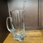 Cocktail Martini Pitcher  10 5    Clear Glass Heavy Bottom 12    Glass Stirrer