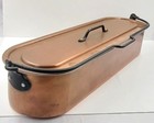 Vintage French 10 7lb 24 5  Copper Fish Kettle Poacher 4 8kg 62cm Lined   Insert