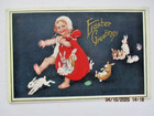 Lot Of 5 Antique Postcard Greetings Easter Roosters  Puppies  Eggs  Children